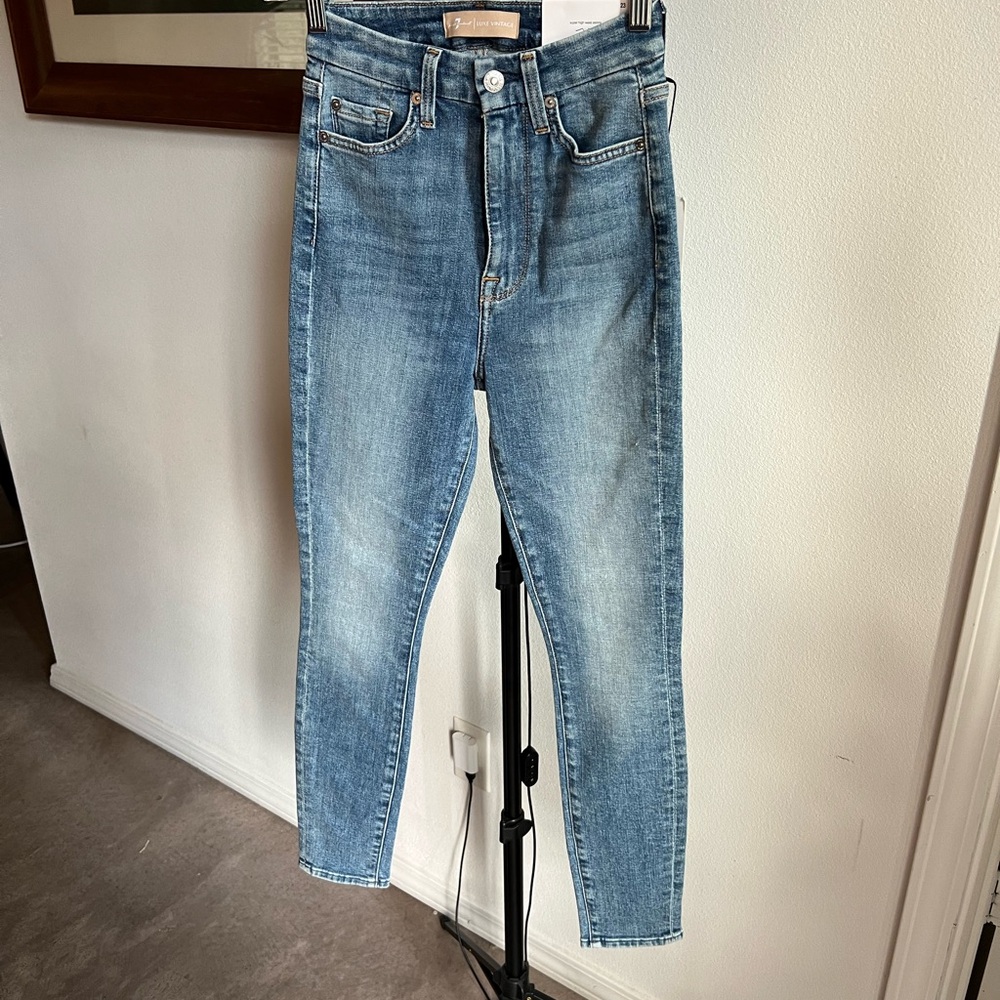 7 For All Mankind Luxe Vintage Denim. Super high waist skinny “Aubrey “. NWT